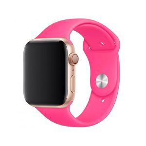 Ремешок для Apple Watch 42/44/45/49mm силиконовый (33) барби L - фото