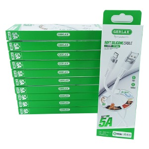 `SET кабелей microUSB Gerlax D18V 5А/QC3.0 силиконовый белый 1м (10ШТ!!!+1ШТ ПОДАРОК) - фото