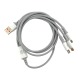 Кабель 3в1 USB to (microUSB+Lightning+Type-C) Gerlax GD-57 5A/120W/OD3.8 серый 1,2м - фото 1
