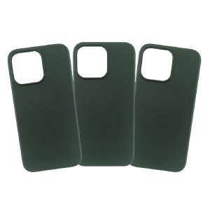 Накладка Leather Case with MagSafe iPhone 15 Green в упак. - фото