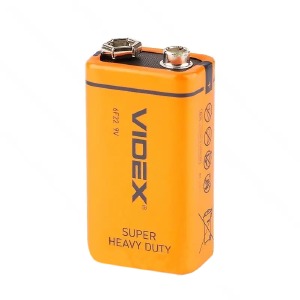 6F22 Батарейки Videx 9V солевые крона по 1 шт/цена за 1 бат. - фото