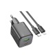 СЗУ Type-C to iPhone Lightning Hoco N41 3A/1USB/QC3.0/PD20W/GaN черный 1м - фото 1