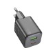 Блочек USB Hoco N41 3A/1USB/QC3.0/PD20W/GaN черный - фото 1