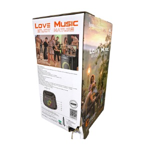 Уценка Колонка чемодан Hoco HA6 4"/15Wx2/RGB/BT5.3/USB/AUX/microSD/FM/4500mAh/TWS/MIC/пульт 42х21х19см черная (порвана коробка) - фото