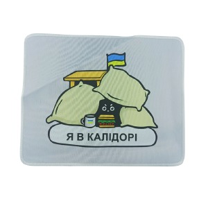 Коврик для мышки 250x210мм "Я в калідорі" серый с боковой прошивкой, антискользящая основа - фото