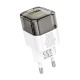 Блочек USB Hoco C131A 3A/1USB/QC3.0/PD30W бело-черный (30) - фото 1