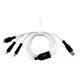 Кабель 3в1 USB to (microUSB+Lightning+Type-C) Gerlax D24 120W/Q.C.3.0 силиконовый белый 1,5м - фото 1