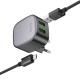 СЗУ microUSB Hoco CS34A 3A/2USB/18W/QC3.0 черный 1м (12) - фото 1