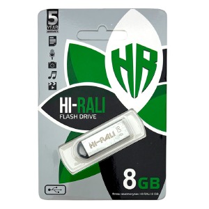 USB 8GB 2.0 Hi-Rali Fit series серебрянная - фото