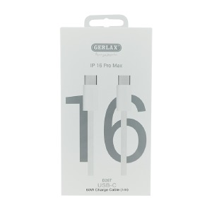 Кабель Type-C to Type-C Gerlax D26T 60W белый 1м* - фото