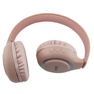 Уценка Hands Free большие Bluetooth Hoco W41 BT5.3/TFcard/AUX/mic/200mAh розовый (мятая коробка) - фото