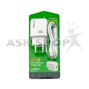 СЗУ Type-C Gerlax A18T 1USB/20W белый 1м - фото