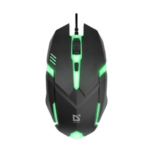 Компьютерная мышка проводная USB Defender Cyber MB-560L RGB/3 кнопки/500-1600DPI черная 1,5м - фото
