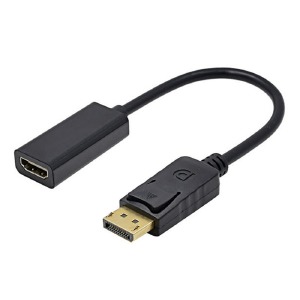 DisplayPort (папа) - HDMI (мама) конвертер черный 0,1м - фото