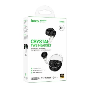 Bluetooth Air Pods Hoco EW202 TWS/BT5.4/35mAh/350mAh черные - фото