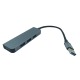 HUB USB 4в1 (USB3.0+USB2.0х3) серый металл - фото 2