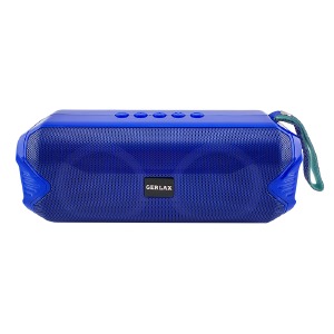 Уценка Колонка Gerlax S2 5Wx2,/LED/BT5,0/USB/AUX/microSD/FM/1500mAh 8.5x8x20см синяя (трещина на углу) - фото
