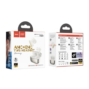 Hands Free Bluetooth Hoco EQ20 ANC/ENC/TWS/BT5.4/40mAh/400mAh молочные (14) - фото