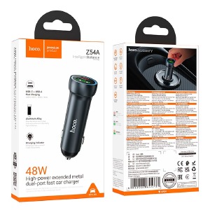АЗУ USB блочек Hoco Z54A 3A/1USB/PD48W серый - фото