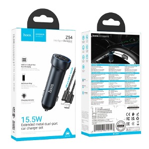 АЗУ Type-C Hoco Z54 2,4A/2USB/15.5W серый 1м - фото