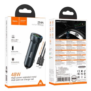 АЗУ Type-C to Type-C Hoco Z54A 3A/1USB/PD48W серый - фото