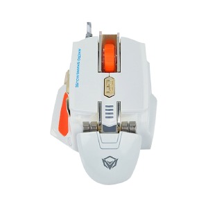 Компьютерная мышка проводная USB игровая Meetion MT-M975 механическая RGB/7 кнопки/800-2600DPI белая 1,8м - фото