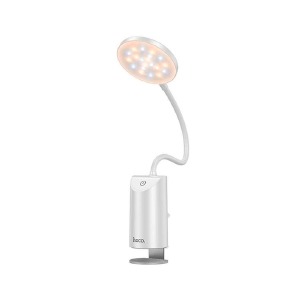 LED лампа настольная Hoco HX10 со встроенным аккумулятором/гибкая ножка/на прищепке - фото
