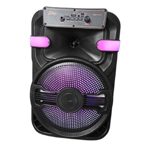 Колонка чемодан 10102 20W/2MIC/RGB/BT/USB/microSD/FM/AUX/пульт черная 44х30х24см - фото