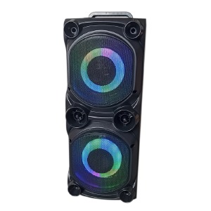 Колонка чемодан 6226 15Wx2/RGB/BT/USB/microSD/FM/AUX/MIC черная 55x25x22см - фото