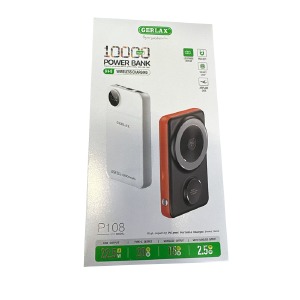 Power bank/Павербанк 10000mA Gerlax P108 MagSafe/3A/22.5W/PD20W/LED дисплей/беспроводная зарядка часов белый - фото