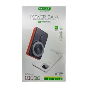 Power bank/Павербанк 10000mA Gerlax P107 MagSafe 2USB/22.5w/PD20W/LEDдисплей/беспроводная зарядка15w (input Type-C) черный - фото