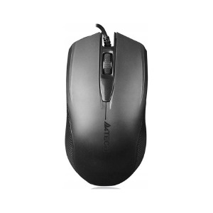 Компьютерная мышка проводная USB A4Tech OP-760 колесо 4D прокрутки/3 кнопки/1200DPI черная 1,5м - фото