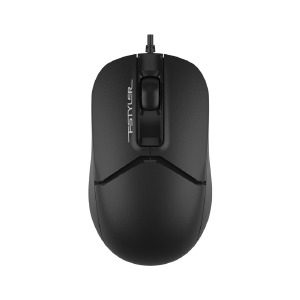 Компьютерная мышка проводная USB A4Tech Fstyler FM12T безшумное нажатие/колесо 4D прокрутки/3 кнопки/600-1600DPI черная 1,5м - фото