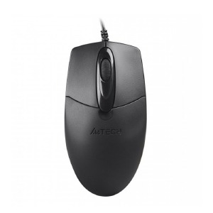 Компьютерная мышка проводная USB A4Tech OP-720S колесо 4D прокрутки/3 кнопки/1200DPI черная 1,5м - фото