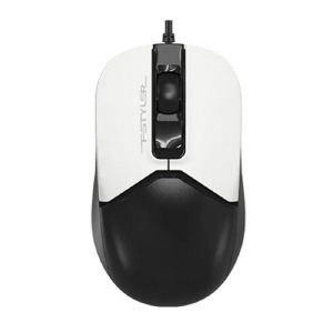 Компьютерная мышка проводная USB A4Tech Fstyler FM12 колесо 4D прокрутки/3 кнопки/1200DPI черно-белая 1,5м - фото