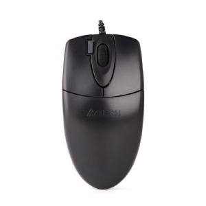 Компьютерная мышка проводная USB A4Tech OP-620-DS колесо 4D прокрутки/3 кнопки/1000DPI черная 1,5м - фото
