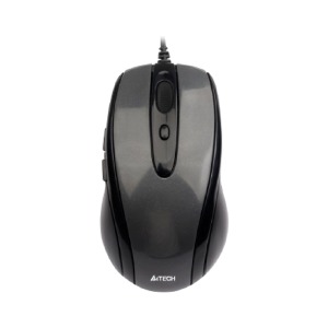 Компьютерная мышка проводная USB A4Tech N-708X V-Track колесо 4D прокрутки/6 кнопок/600-1600DPI черно-серая 1,5м - фото