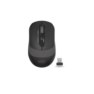Компьютерная мышка беспроводная A4Tech Fstyler FG10 безшумное нажатие/4 кнопки/USB 2.4GHz/1000-2000DPI черно-серая - фото