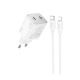 СЗУ Type-C to iPhone Lightning Hoco N42 3A/2PD45W/CQ3.0 белый 1м - фото 1