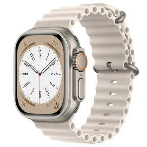 Ремешок для Apple Watch 42/44/45/49mm Ocean Band силиконовый светло-серый (12) - фото