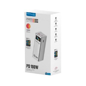 Power bank/Павербанк 20000mA Konfulon A60Q 1USB-22.5W/PD100W (для зарядки ноутбука, если зарядное не больше 100W) (input Type-C) белый - фото