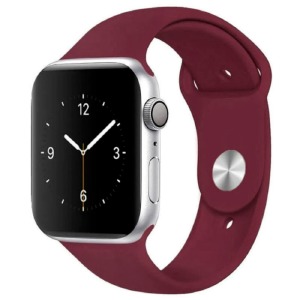 Ремешок для Apple Watch 42/44/45/49mm силиконовый (37) сливовый L  - фото