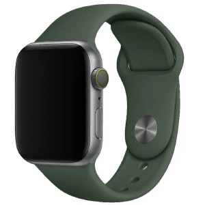 Ремешок для Apple Watch 38/40/41mm силиконовый (21) серо-зеленый L - фото