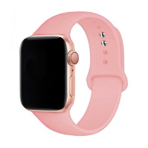 Ремешок для Apple Watch 38/40/41mm силиконовый (20) светло-розовый L - фото