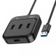 HUB USB Hoco HB31 4в1 (USB2.0х4) черный 0,2м - фото 1