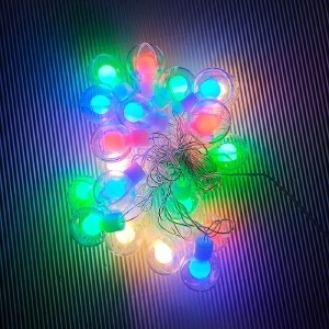 Гирлянда штора лампочки 20 LED/5м/на прозрачном проводе/RGB (гарантия 1 нед.) - фото