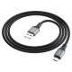 Кабель microUSB Hoco X86 2.4A силиконовый черный 1м (36) - фото 1