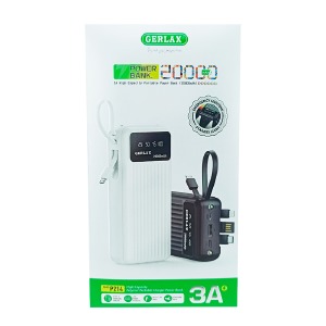 Power bank/Павербанк 20000mA Gerlax P214 3A/USB/PD/LED дисплей/кабель 3в1 (microUSB+ type-C+lightning) черный - фото