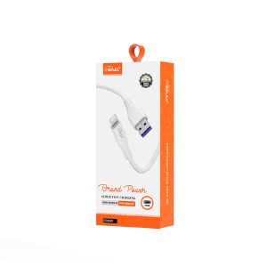 Кабель iPhone Lightning Mietubl MTB-DCULF01 3A/OD5.0/480Mb/s силиконовый белый 1м - фото