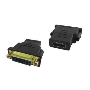 HDMI (мама) - DVI (мама) переходник черный в т.уп. - фото